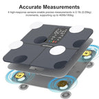 Digital Bluetooth Body Fat Scale – Ultra‑Precise Smart Bathroom Weight Scale with 15 Body Composition Metrics, Large Backlit Display, App Sync (Fitdays, Apple Health, Google Fit) & Multi‑User Profiles