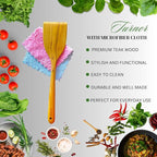 Teak Wooden Spatula for Cooking – Handcrafted Non-Stick Kitchen Utensil with Comfort Grip & Microfiber Cloth