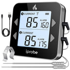 Dual Probe Rechargeable & Waterproof Digital Meat Thermometer for Food - Large LCD Backlight Cooking Thermometer for Kitchen Smoker Oven Grill BBQ Candy