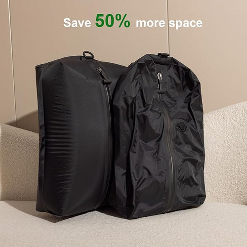 34L Vacuum Bags for Travel Luggage with Pump, Reusable Space Saver Waterproof Compression Bags for Suitcase,Backpack, Vacuum Seal Packing cube for Storage Organizer Cloth(1bag+1pump-34L)