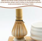 HARFINGTON Ceramic Chasen Stand 65mm Matcha Whisk Holder, Traditional Matcha Tea Chasen Holder, Black Gray
