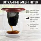 Primula Brew Buddy Portable Pour Over, Reusable Fine Mesh Filter, Dishwasher Safe, Single Serve Coffee or Tea at Any Strength, Ideal for Travel or Camping, Red (Pack of 12)