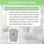24 Pack Vacuum Bags Compatible with iRobot Roomba i7 i7+ i3 i3+ i8 i8+ j5+ i5+ i4 i4+ i1+ i6 i6+ j5+ j7 j7+ s9 s9 Plus Bags Automatic Dirt Disposal Bags