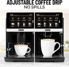 Zulay Magia Fully Automatic Espresso Machine With Grinder - 19 Customizable Coffee Options - Auto-Cleaning For Easy Maintenance - Milk-Foam System For Latte, Cappuccino, Macchiato - New Silver