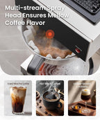 SYBO 12 Cup Coffee Maker Commercial, Pour Over Coffee Maker Brewer, Industrial Stainless Steel Cafetera with 2 Warmers