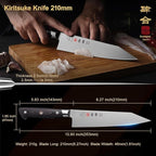 8.27 Inch Kiritsuke Knife, AUS-8 Alloy Steel Japanese Chef Knife with Full-Tang Pakkawood Handle, 210mm Chefs Knife with Premium Gift Box (Classic Series)