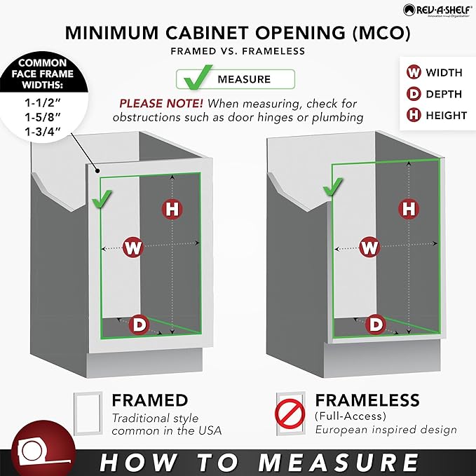 Rev-A-Shelf 11" Pull Out Storage Organizer for Base Kitchen/ Bathroom Cabinets w/ Soft-Close Full Extension Slides & Adjustable Shelves, 448-BCSC-11C