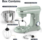 Electric Stand Mixer,10 Speeds Tilt-Head Food Mixer, 3-IN-1 Kitchen Mixer for Daily Cooks with 6QT Bowl,Dough Hook, Beater, Whisk (Morandi Green, Dishwasher safe)