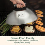 Cuisinart 12.25" Melting Dome with Bonus Wire Rack, Stainless Steel Grill Dome with Vent for Steaming, Smoking & Melting Cheese, Ideal for BBQ, Griddles, and Outdoor Cooking