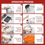 Commercial Food Processor with 5 Blades, Electric Vegetable Slicer & Chopper for Restaurant Kitchen - Stainless Steel Multifunctional Shredder, Slicer