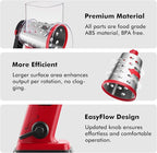 Geedel Rotary Cheese Grater - Upgraded Vegetable Shredder with 4 Interchangeable Blades, Easy to Clean Cheese Shredder with Handle, Kitchen Grater Nuts Grinder for Cutting Cheese, Vegetable, Nuts