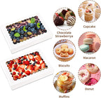 8 Pcs Cookie Boxes,14x10x2.5 Inch Large Bakery Boxes with Window for Pies Chocolate Strawberries Muffins Donuts Pastry Dessert Christmas(Brown) (White, 14 * 10 * 2.5inch/8pcs)