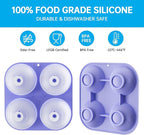 HONYAO Whiskey Ice Ball Mold, 4 x 2.4 Inch Large Ice Ball Maker Mold, Food Grade Silicone Round Ice Cube Mold - BPA Free, Easy to Fill & Release Sphere Ice Cube Tray for Cocktails Bourbon Rum - Purple