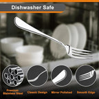 16 Pieces Dinner Forks Set,8" Forks,Food Grade Stainless Steel Dinner Forks,Fine Fork Set for Home,Kitchen,Restaurant,Mirror Polished and Dishwasher Safe