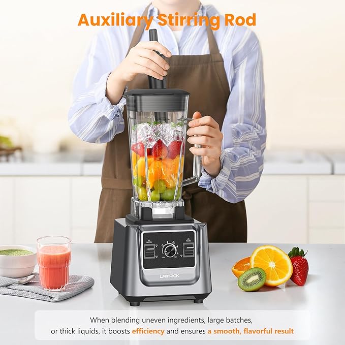Blenders for Kitchen, 2000W Professional Grade High-Speed Countertop Blender with 68oz Pitcher & 27oz To-Go Cup for Smoothies, Ice, and Frozen Fruit, BPA-Free, Dishwasher Safe