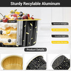 EUSOAR Aluminum Foil Baking Ramekins, 100pcs 5oz 125ml Muffin Liners with Lids, Silver, Both Disposable and Reusable, Perfect for Parties, Holidays, Celebrations