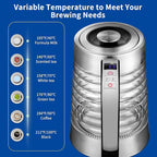Electric Kettle, 1.8L Temperature Control Hot Water Boiler, No Plastic Contact with Water, Automatic Shutoff, Keep Warm, Cordless with LED Light for Tea Coffee