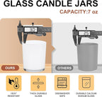 Thick Candle Jars for Making Candles 12 Pcs, 7 OZ Empty Jars with Wood Lids for Candle Making, Sample Container, White