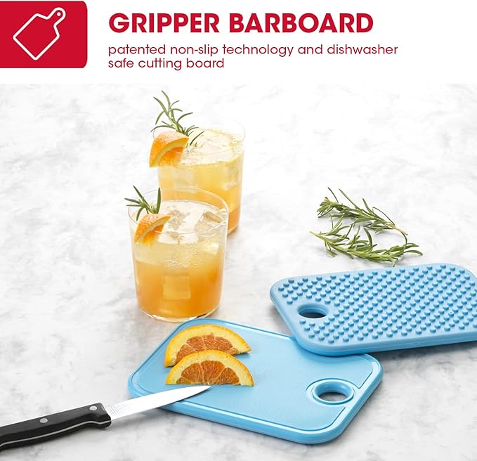 Architec Original Non-Slip Gripper Cutting Board, 5" x 7", Turquoise