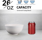 Wrova Wheat Straw Bowls Set of 8, Unbreakable White Cereal Bowl 26OZ, Microwave and Dishwasher Safe Oatmeal Bowls, Kitchen Bowl Suitable for Cereal,Salad,Snack (White)