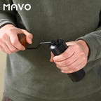 MAVO Manual Coffee Grinder, Wizard Hand Coffee Grinder, Capacity 25g with CNC Stainless Steel Hexagonal Conical Burr, Adjustable Setting, Burr Coffee Bean Grinder for French Press, Pour Over, Black