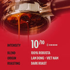 BAZAN COFFEE Too Strong, Vietnamese Robusta Coffee, Dark Roast, High Caffeine, Bold Espresso Flavor, Low Acidity, Perfect with Milk, Whole Bean, 32 oz Bag