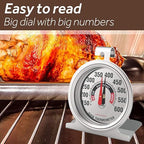 Efeng Large Dial Oven Thermometer for Gas & Electric Oven,Grill Cooking Safety Leave-in- NSF accurately Easy-to-Read Clearly Large Number Shows temperatures for Meat,Grilling or Cake Cooking Oven
