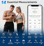 GE Smart Scale for Body Weight, BMI, Fat, Muscle Mass with 14 Metrics and All-in-one LCD Display, Digital Bathroom Scale Bluetooth Body Composition Analyzer with App, Accurate Weighing 400 lb Blue