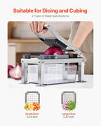 VEVOR Vegetable Chopper Mandoline Slicer, All-in-1 Food Veggie Cutter with 9 Stainless Steel Blades, Cheese Grater Onion Potato Dicer with Container,Salad Spiralizer Kitchen Gadgets&Essentials