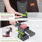 Fresh Meat Slicer, Thickness Adjustable Stainless Steel Kitchen Cleaver Knife Set With Block, Manual Fresh Meat Cutter Jerky Slicer For Beef Pork, Cooking BBQ Hot Pot (Gray) (Gray)