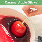 Bamboo Candy Apple Skewer Sticks Semi Pointed, 5mm 5.5inch Cotton Rock Candy Caramel Lollipop Sticks, Natural Wooden BBQ Barbecue Skewer for Corn Dog 50 PCS