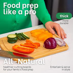 GREENER CHEF 12 Inch Bamboo Cutting Board with Lifetime Replacements - Small Wooden Chopping Board for Kitchen, Butcher Block, Meat, Veggies, and Charcuterie