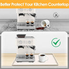 Silicone Coffee Maker Mat with Lip, 19.7'' x 15'' Heavy Duty Coffee Maker Mat for Countertops, Coffee Tray Fit Under Coffee Machine Appliance Automatic Machines Espresso Accessory, Cream White