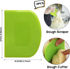 SURDOCA Dough Scraper Bench Scraper - 3P 4.7x3.7" Plastic Flexible Bowl Scraper, Sharp Edge & Angles Cake Scraper. Non-Slip Bakeware Decorating Tools Sculpting & Modeling Tools - Pure Yellow