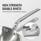 8 Inch Mini Stainless Steel Frying Pan - 5 Ply Stainless Clad Skillet with Aluminum Core, Durable and Even Heating, Professional Cookware for Induction, All Stoves, Oven and Dishwasher Safe