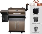Z GRILLS Wood Pellet Grill Smoker with PID Control, Rain Cover, 700 sq. in Cooking Area for Outdoor BBQ, Smoke, Bake and Roast, 700D