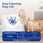 Vacuum Cleaner Bags Fit for Miele Classic C1 Complete C1 C2 C3 S227 S240 S270 S400 S2 S5 S8 Series, Include 6 Packs 3D Efficiency Airclean Bags with 2 Motor Protection Filters and 2 AirClean Filters