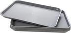 Rectangular Plastic Serving Trays,Fast Food Serving Cafeteria Trays,17"X13",Set of 6 (Grey)