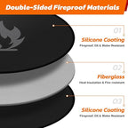 48" Fire Pit Mat for Solo Stove Bonfire: Round Fireproof Under Grill Mat Heat Insulated Indoor Fireplace Pad Protector for Decks, Patios, Grass, BBQ Smoker, Portable Reusable Oil-Proof and Waterproof