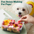 4 Pack Silicone Dog Treat Molds with Container and Ice Tong, Non-stick Puppy Paw and Bone Shaped Set with Bin, Silicone Mold for Pupsicle, Chocolate, Gummy, Candy, Baking, Jelly, Ice Cube, Pudding