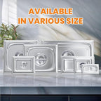 Stainless Steel Pan Lid - Fits 1/3 Size Steam Table Pans Dishwasher Safe for Catering, Buffets, Restaurants