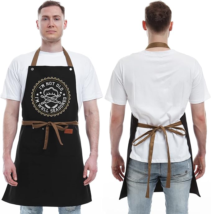 REHAVE Kitchen Gifts For Men, Women, Gifts for Mom, Gifts for Dad, Husband, Boyfriend, Brother, Wife, Girlfriend, Unique Birthday Gifts, Humor Apron for friends, Bff, Kitchen Chef Aprons Baking Gifts