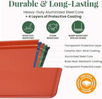 Larder & Vine 8-Piece Bakeware Set | Non-Stick Baking Set with Ceramic Finish | PFAS, PFOA, PTFE, and BPA Free Baking Essentials | Baking Sheets, Muffin Tins and Assorted Baking Pans | Cabernet