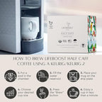 Lifeboost Half Caff Coffee K Cups - Low Acid Half Caff Coffee Pods - Single Origin Non-GMO Mold Free Pods Compatible with Keurig & Keurig 2 - No Mycotoxins or Pesticides - 10 Count (Pack of 2)
