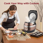 CUCKOO High Pressure Rice Cooker 6-Cup Uncooked / 12-Cup Cooked with Induction Heating Technology, Versatile Rice Maker with 16 Menu Options and Steam Plate, Voice Guide, Copper (CRP-JHR0609F)