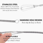 Chandler Whisks for Cooking | Pack of 3 | Small Set – Stainless Steel Whisk - Perfect for Blending, Beating, and Stirring - Heat Resistant, Anti-Rust Kitchen Whisk, Hand Mixer (Sizes 5’’, 7’’, 9’’)