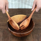 7 Pcs Acacia Wood Cooking Utensils Set Large Wooden Spoons for Cooking Spatula Salad Mixing Spoon Non Toxic Utensil for Kitchen Use Spatulas Non Stick Turner Slotted Serving Spoon Kitchen Utensils