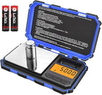 (Upgradaed) Digital Mini Scale, 200g /0.01g Pocket Scale, 50g Calibration Weight, Electronic Smart Scale, 6 Units, LCD Backlit Display, Tare, Auto Off, Stainless Steel (Battery Included)