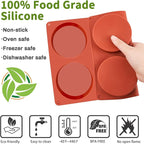 JOERSH 2-PK Silicone Egg Mold for Breakfast Sandwiches 4 Inch Round Muffin Top/Egg Pan, Oven Baking Silicone Molds for Hamburger Buns, English Muffins, Pancakes, Eggs Patty Bites