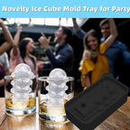 Party Whiskey Ice Mold with Funnel - Reusable Large Fun Design Ice Cube Mold for Drinks